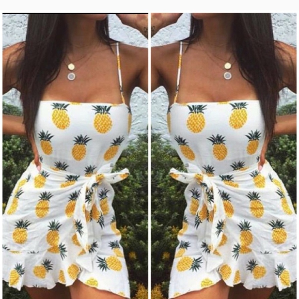 Womens Pineapple Summer Dress